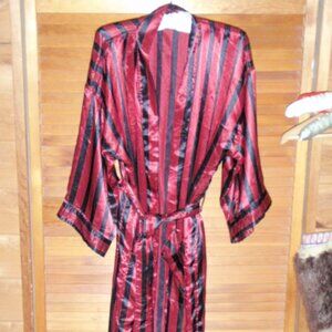 CHRISTIAN DIOR Monsieur Robe Red Black Houndstooth Satin Silky One Size Exc!